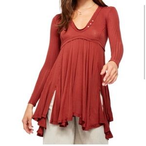 Free People Birdie Henley Tunic Top